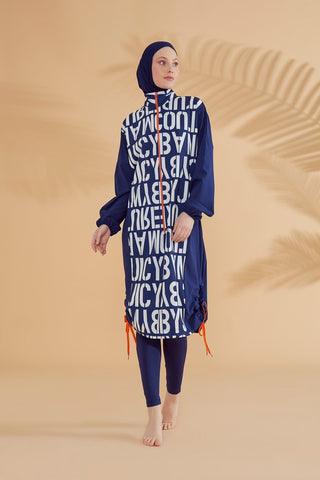 Woven Navy Burkini Modest Swimwear M2301-1 - By Baano