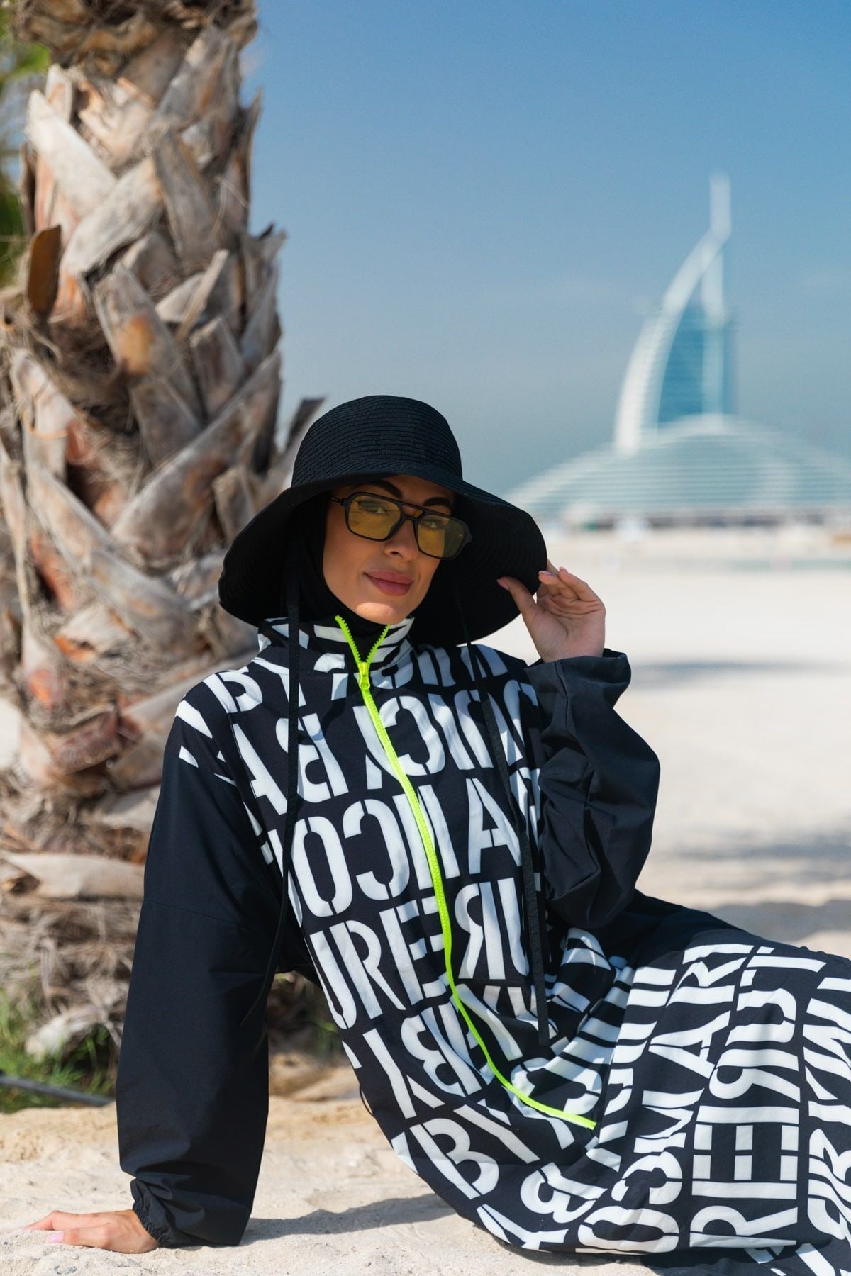 Woven Black Burkini Modest Swimwear M2301 Marina Modest