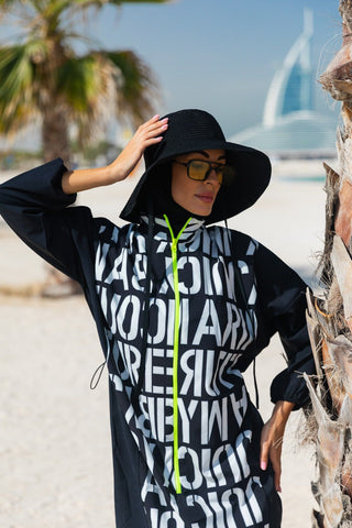 Woven Black Burkini Modest Swimwear M2301 - By Baano