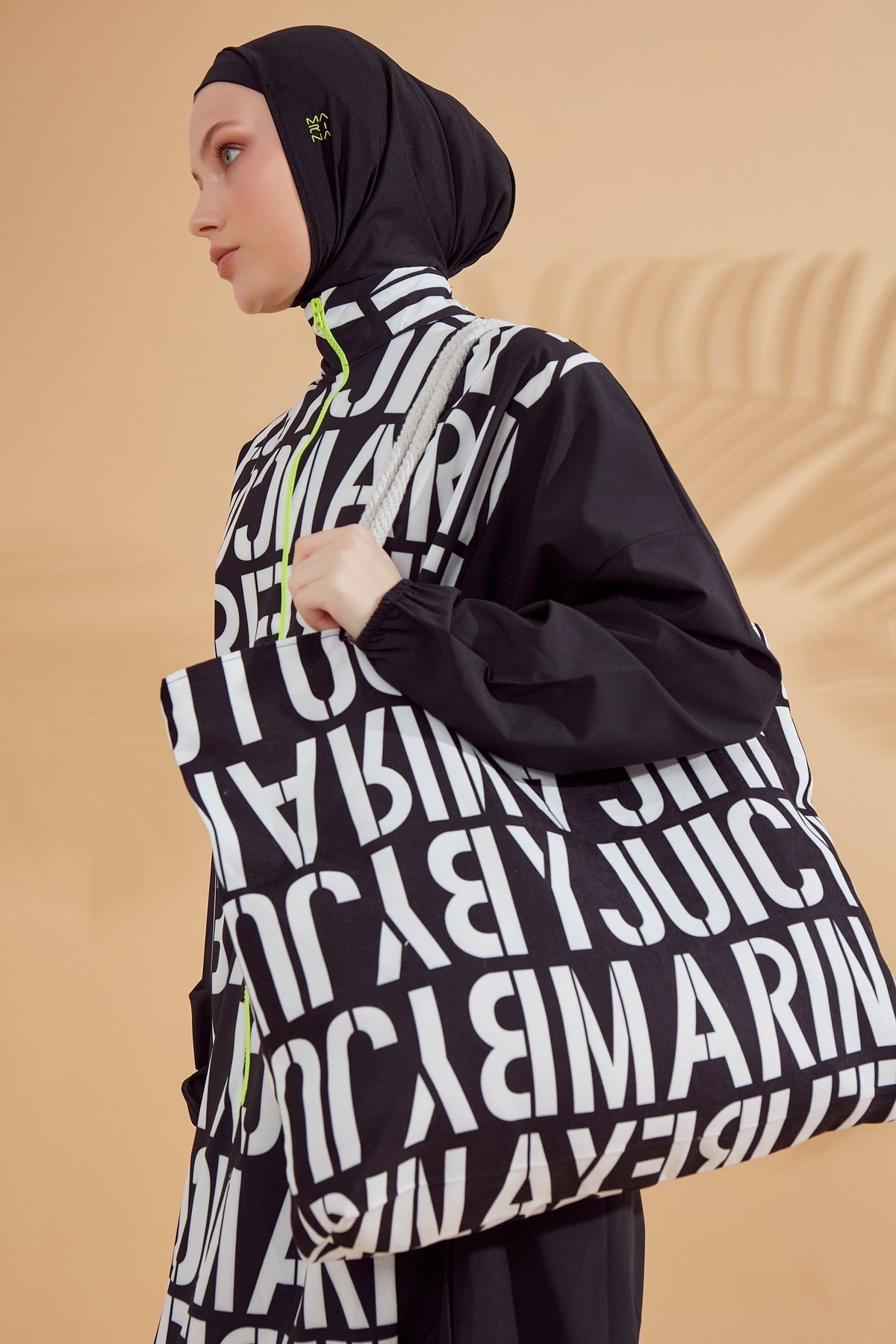 Woven Black Burkini Modest Swimwear M2301 Marina Modest