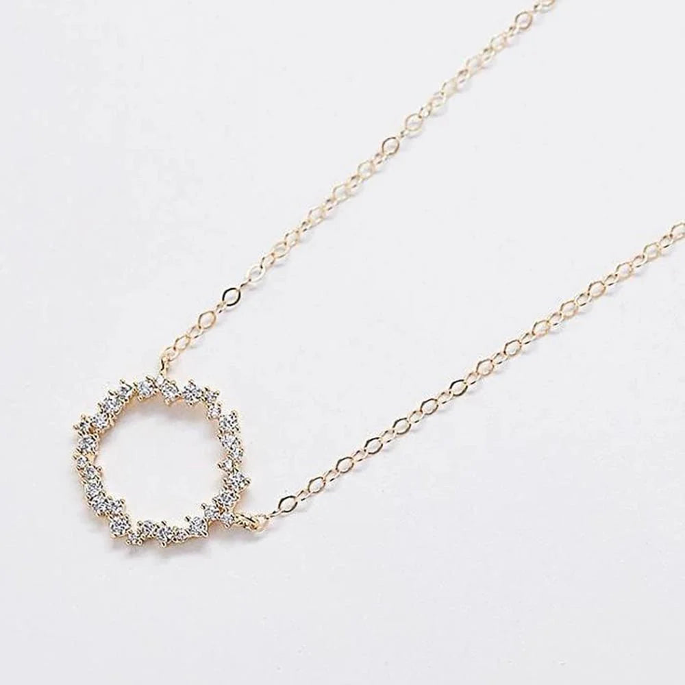 Pavé Stone Circle Necklace