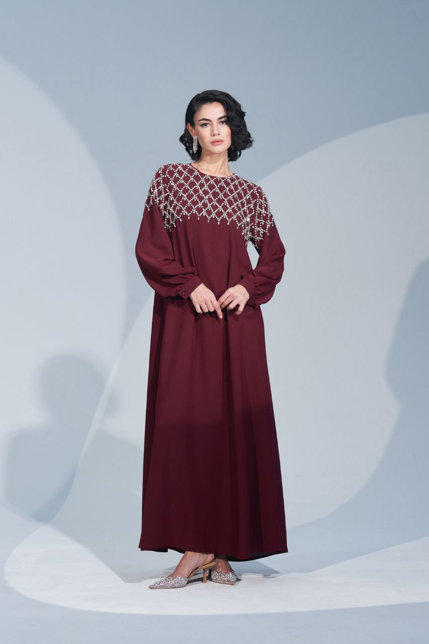 Luxurious Abaya With Rhinestones - Available in Three Color - Glamourous Grace