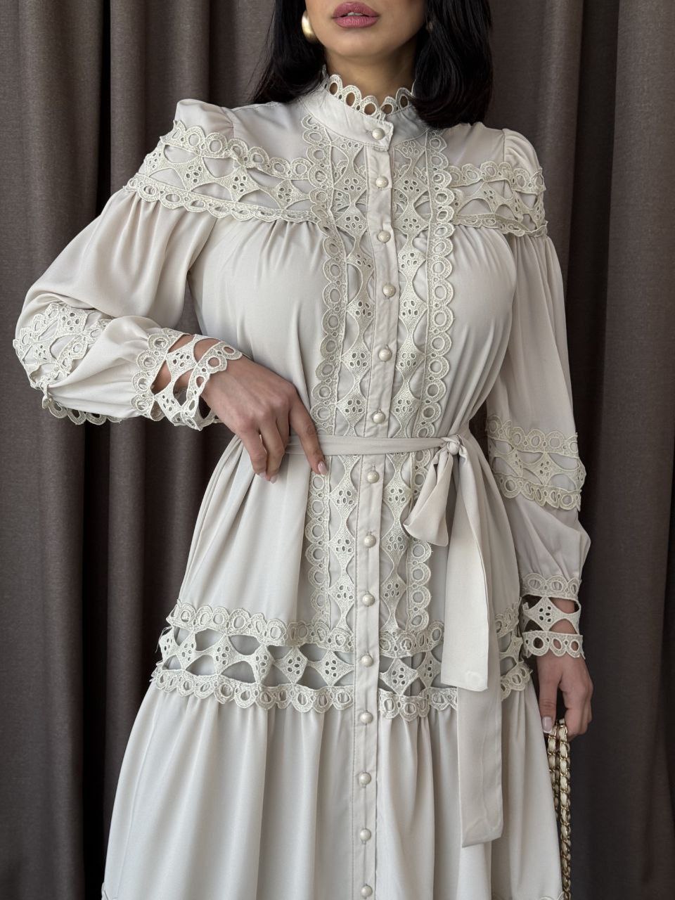 Amina Lace Design Maxi Dress - Summer is Calling - Beautiful Temple Dress - By Baano