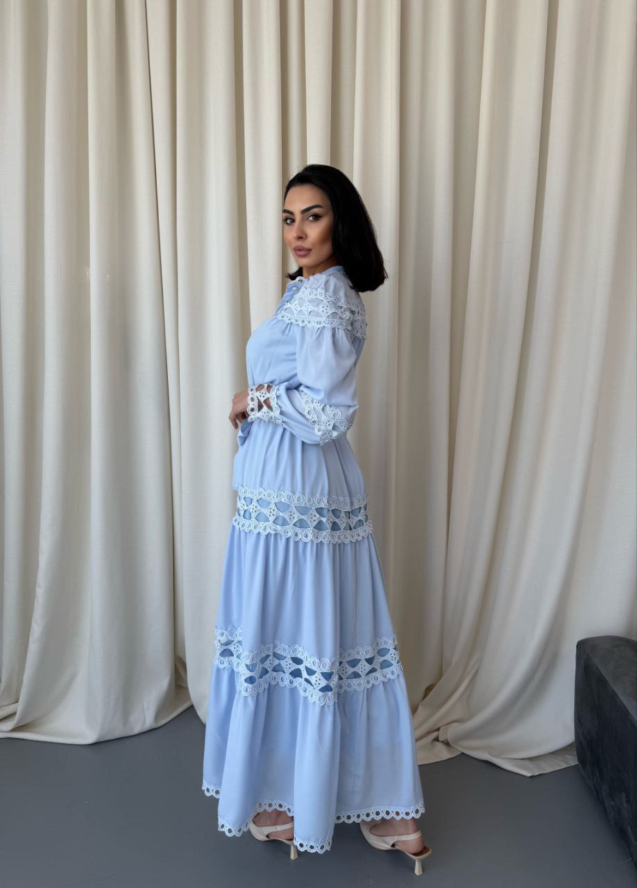 Amina Lace Design Maxi Dress - Summer is Calling - Beautiful Temple Dress - By Baano