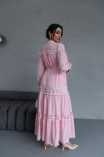 Amina Lace Design Maxi Dress - Summer is Calling - Beautiful Temple Dress - By Baano