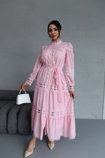 Amina Lace Design Maxi Dress - Summer is Calling - Beautiful Temple Dress - By Baano