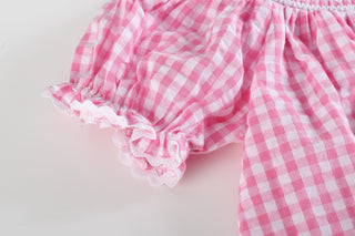 Pink Gingham Classic Smocked Bishop Dress