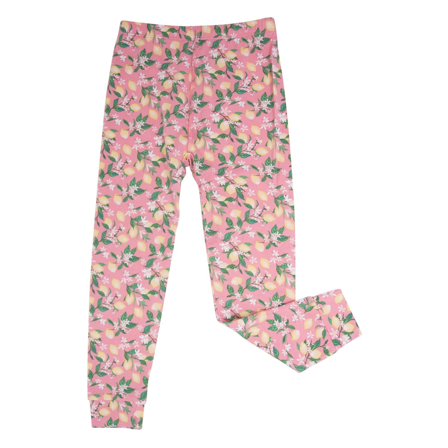 Pink Lemon Floral Print Big Kid Pajama Set - By Baano