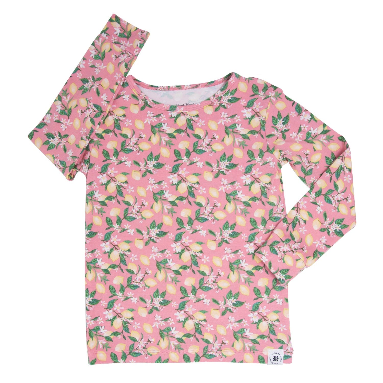 Pink Lemon Floral Print Big Kid Pajama Set - By Baano