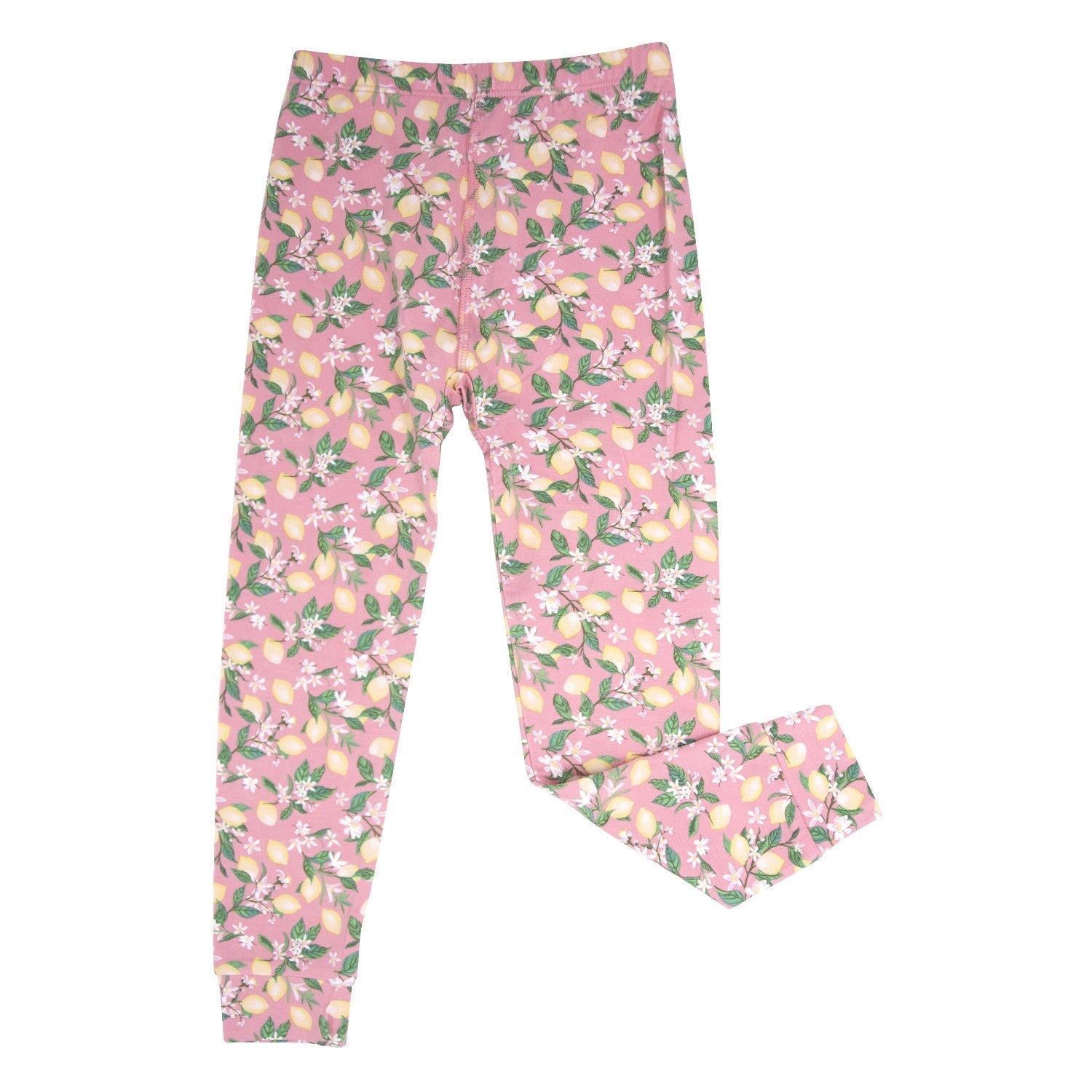 Pink Lemon Floral Print Big Kid Pajama Set - By Baano