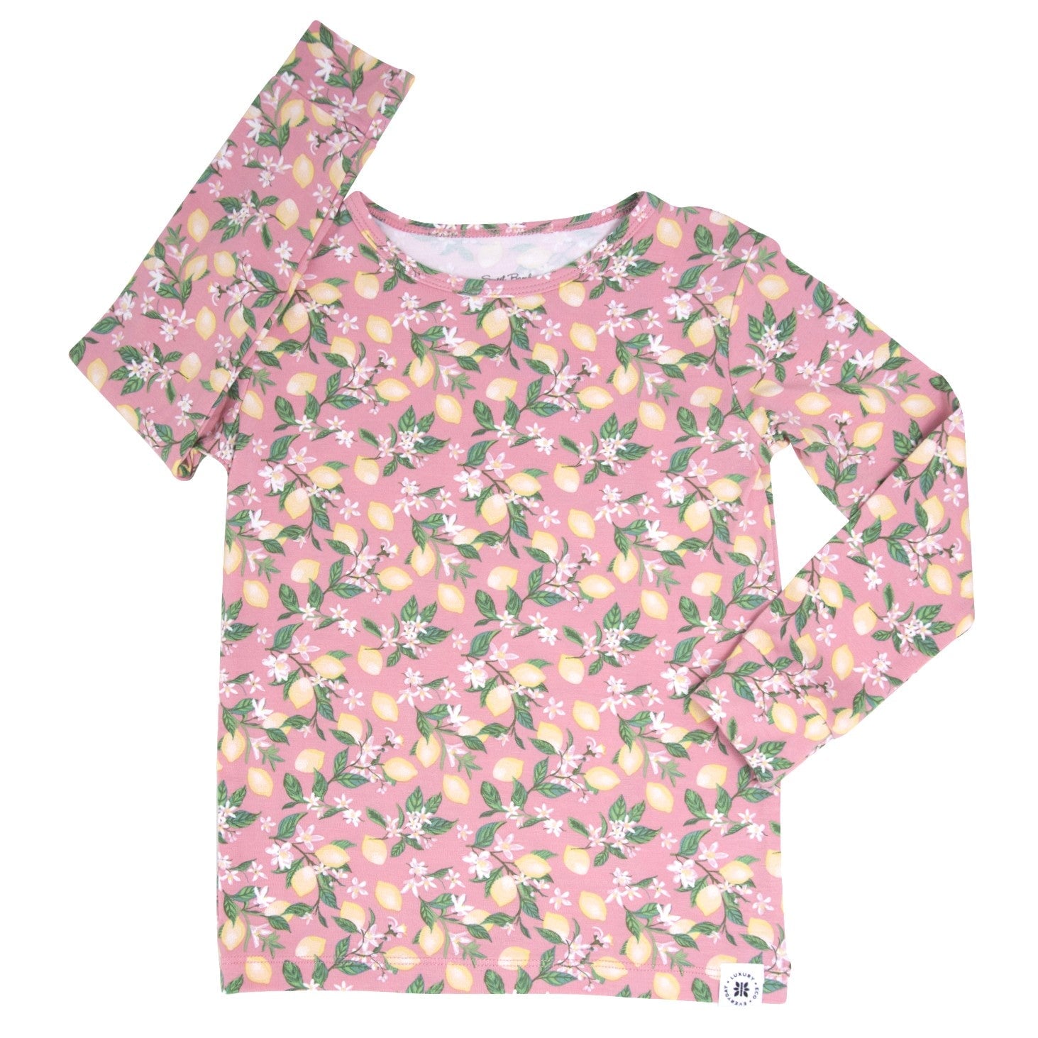 Pink Lemon Floral Print Big Kid Pajama Set - By Baano