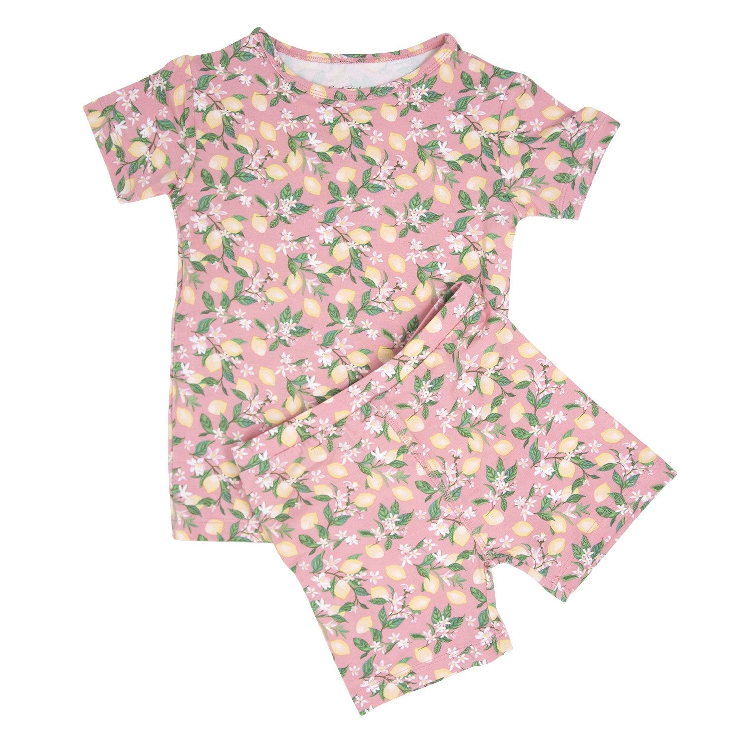 Pink Lemon Floral Print Summer Pajama Set - By Baano