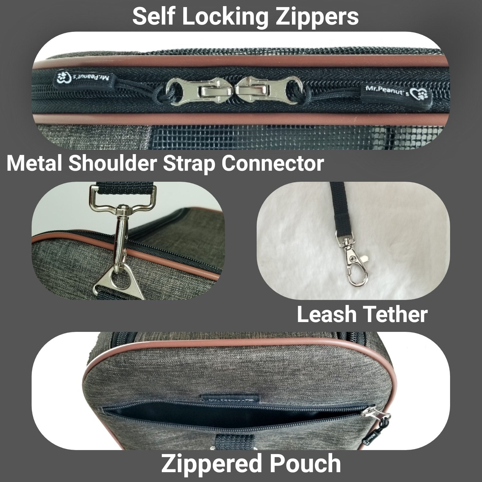 Mr. Peanut's Rhodium Series Mini Size Soft Sided Pet Carrier - Note Sizing in Description Mr. Peanut's Pet Carriers
