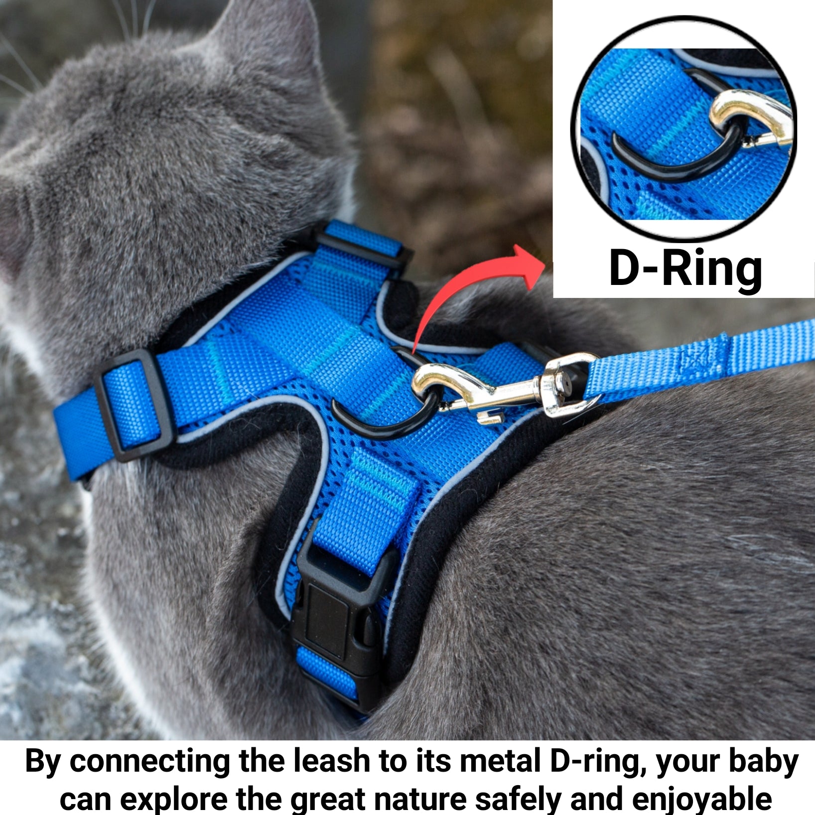 Mr. Peanut's PurrTrek Reflective Cat Harness with Matching Leash - By Baano