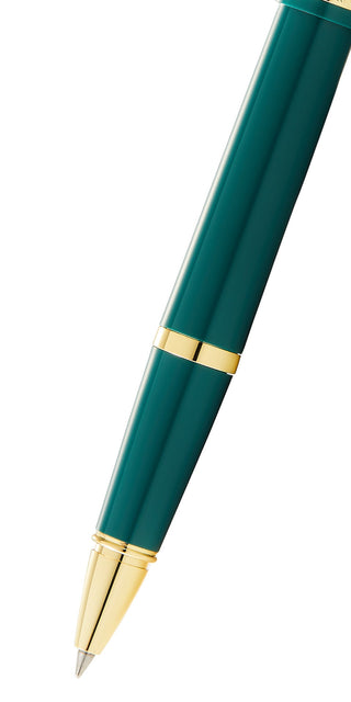 Bailey Light™ Polished Green Resin and Gold Tone Rollerball Pen - By Baano