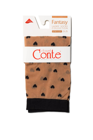 Socks Conte Fantasy - Hearts Pattern - By Baano