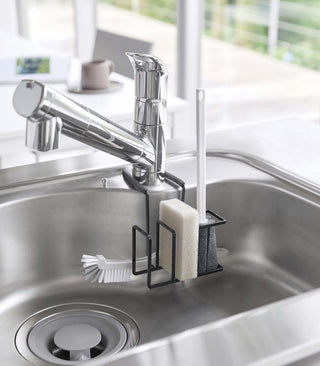 Faucet-Hanging Sponge & Brush Holder - Steel - By Baano