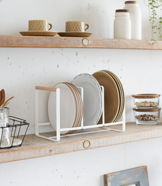 Vertical Plate Organizer - Steel + Wood - By Baano