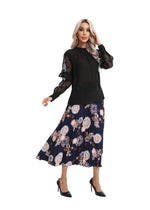 Polka Dot Sheer Sleeve Black Top