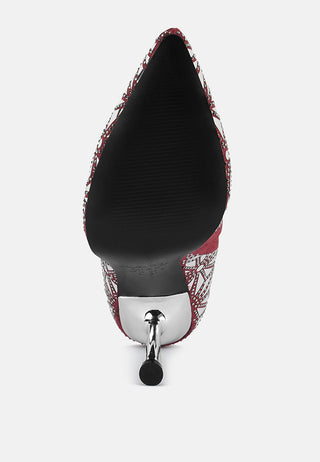 Precious Mirror Embellished High Ankle Boots