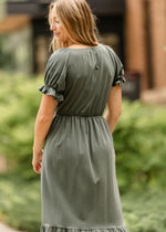 Amy Puff Sleeve Midi Dress Inherit Co.