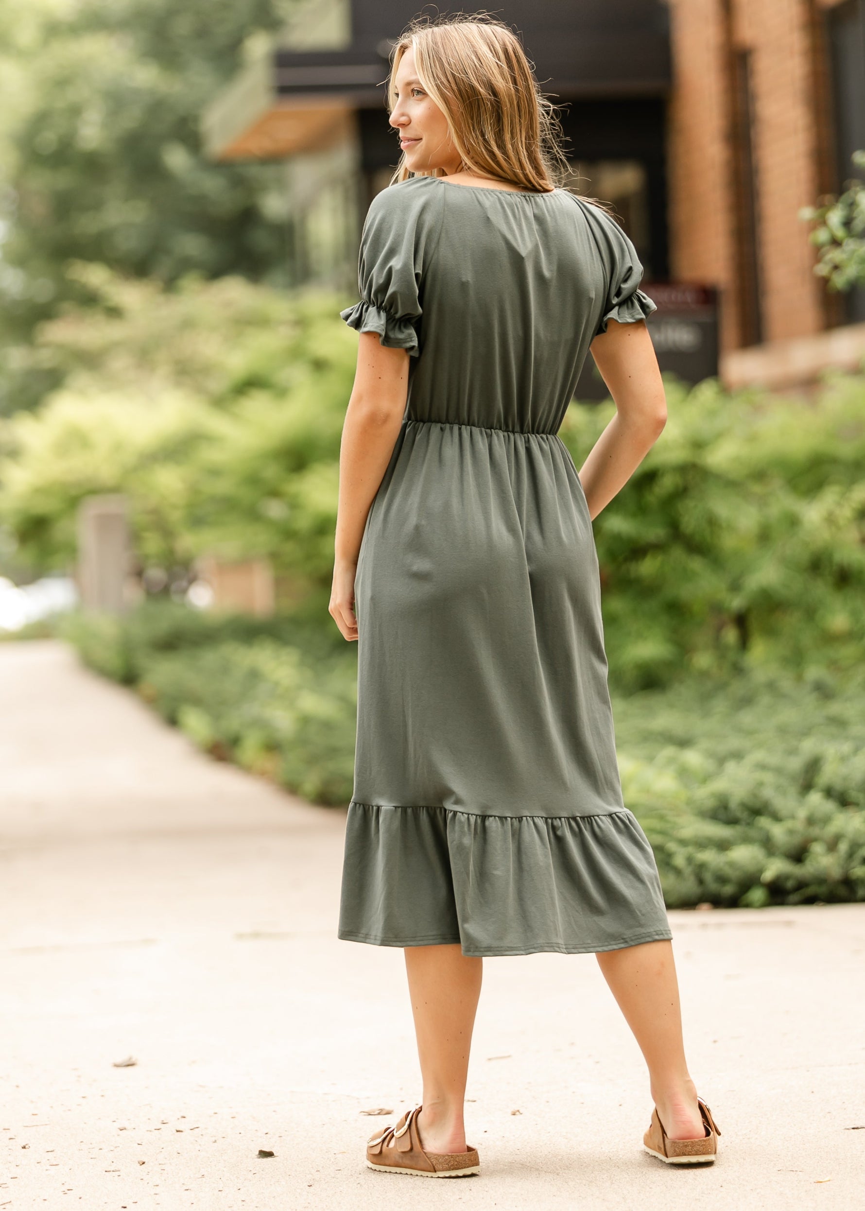 Amy Puff Sleeve Midi Dress Inherit Co.