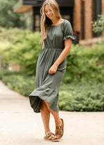 Amy Puff Sleeve Midi Dress Inherit Co.