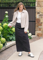 Stella Onyx Black Denim Maxi Skirt