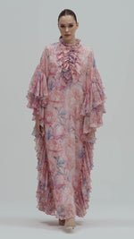 Caftan Dress with Floral Details