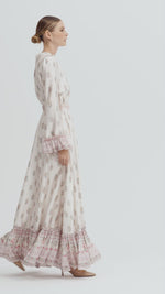 Frill Long Maxi Dress with Long Sleeves