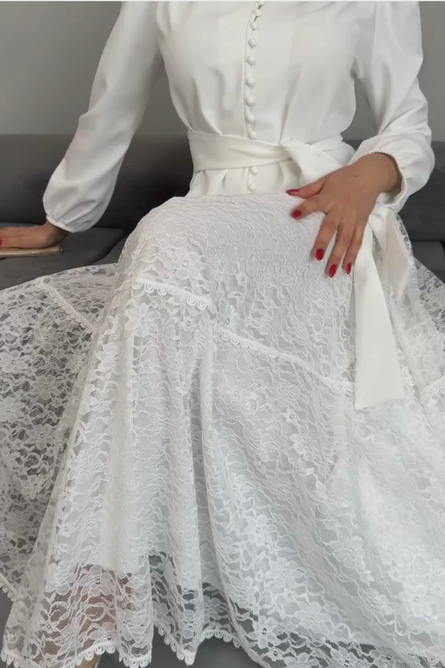 White Women Temple Dress - Long Maxi Dress