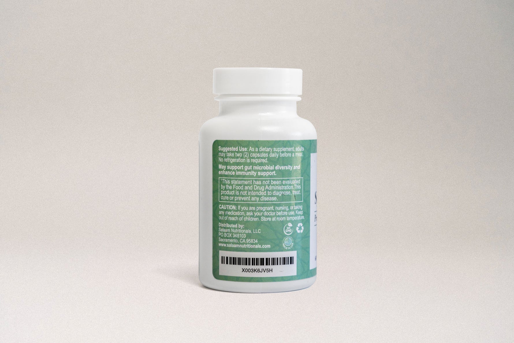 Synbiotic Plus - Halal Probiotics + Prebiotics 3.5 Billion CFU Veggie Capsules - 60 Count | Salaam Nutritionals - By Baano