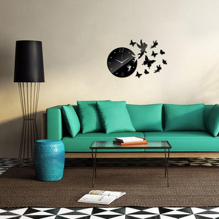 3D Acrylic Mirror Wall Stickers Creative Black Modern Acrylic Mirror Surface 3D Simple Wall Stickers Decor Clocks Numbers Stickers for Home Office Decorations Gift Modern Living Room Quartz Clock Watch Home Decoration Clocks Stevvex