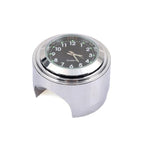 Universal 7/8" Waterproof Chrome Motorcycle Bike Handlebar Mount Quartz Clock Motorcycle Handlebar Clock, Motorcycle Modification Handlebar Mount Waterproof Quartz Clock Watch Accessories Watch Aluminum Luminous Clock Moto Black Stevvex