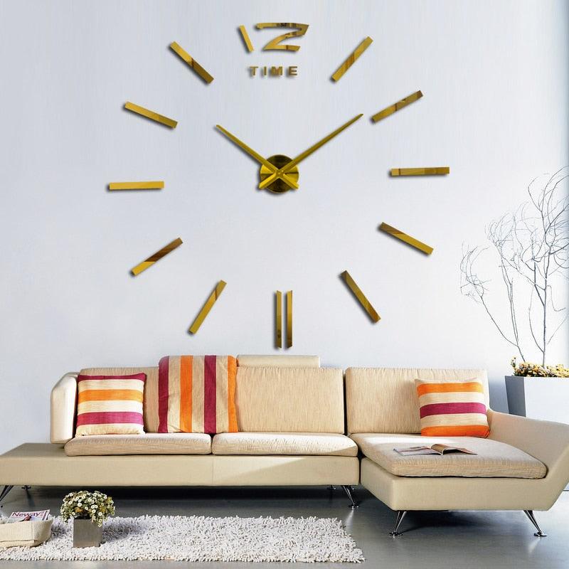Wall Clock Watch Clocks 3D Frameless Wall Clock Large Stickers Wall Decoration for Living Room Bedroom 3D Acrylic Mirror Stickers Living Room Quartz Needle Europe Stevvex