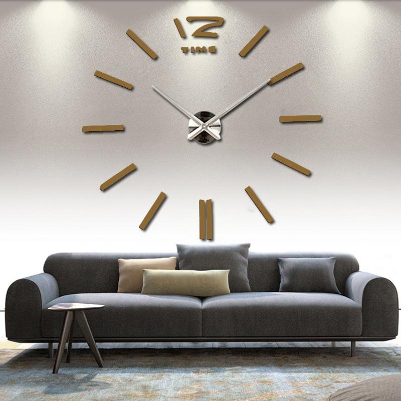 Wall Clock Watch Clocks 3D Frameless Wall Clock Large Stickers Wall Decoration for Living Room Bedroom 3D Acrylic Mirror Stickers Living Room Quartz Needle Europe Stevvex