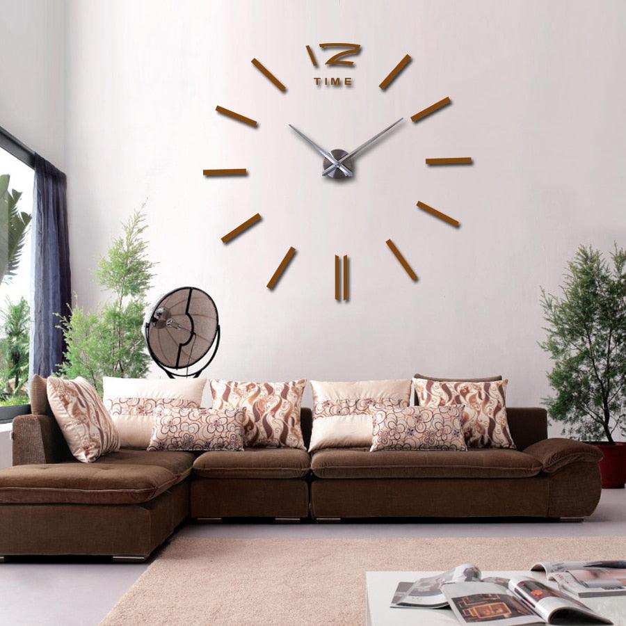 Wall Clock Watch Clocks 3D Frameless Wall Clock Large Stickers Wall Decoration for Living Room Bedroom 3D Acrylic Mirror Stickers Living Room Quartz Needle Europe Stevvex