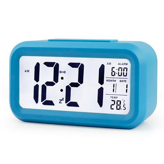 Digital Alarm Clock Voice Alarm Clock Intelligent Smart Timer Creative Students Mute LED Electronic Warning Machinery Gifts Battery Operated LCD Electronic Clock for Bedroom Home Kitchen Office Outdoor Stevvex