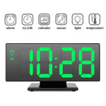Digital Alarm Clock LED Digital Display Dual Alarm with USB Charger Port 0-100 Dimmer for Seniors Simple Bedside Big Number Alarm Clocks for Bedrooms LED Mirror Electronic Alarm Clocks Large LCD Display Digital Table Clock with Calendar Temperature Stevvex