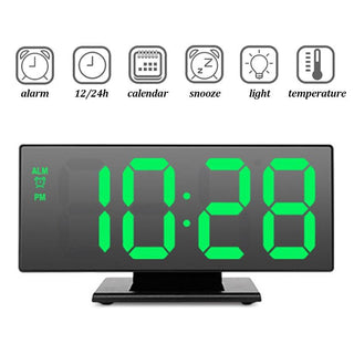 Digital Alarm Clock LED Digital Display Dual Alarm with USB Charger Port 0-100 Dimmer for Seniors Simple Bedside Big Number Alarm Clocks for Bedrooms LED Mirror Electronic Alarm Clocks Large LCD Display Digital Table Clock with Calendar Temperature Stevvex