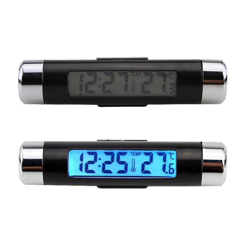 Car Digital Clock Temperature Display Electronic Clock Car Temperature Clock Universal Auto Dashboard Digital Clocks with Black Light And LCD Screen Adjustable Vehicle Temperature Thermometer Auto Electronic Clock LED Backlight Digital Display Clock Stevvex