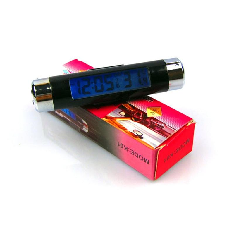 Car Digital Clock Temperature Display Electronic Clock Car Temperature Clock Universal Auto Dashboard Digital Clocks with Black Light And LCD Screen Adjustable Vehicle Temperature Thermometer Auto Electronic Clock LED Backlight Digital Display Clock Stevvex