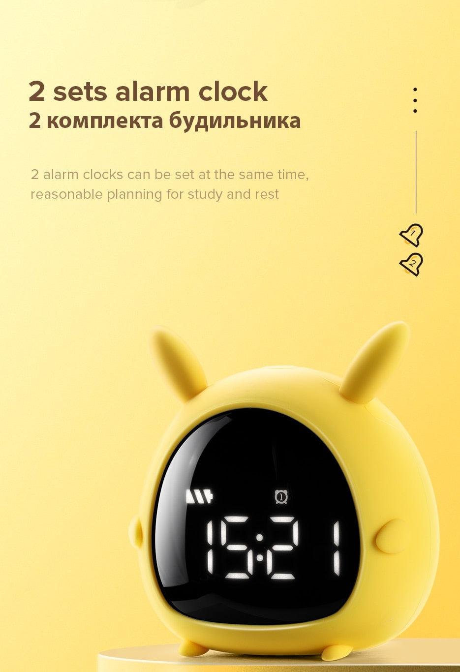 Alarm Clock Kids Child Children Sleep Bedside Alarm Clock Digital Wake Up Children's Alarm Clocks for Girls Boys Bedroom Temperature Snooze Timer Clock for Bedroom/Table/Desk Stevvex