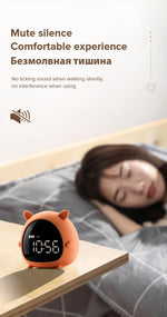 Alarm Clock Kids Child Children Sleep Bedside Alarm Clock Digital Wake Up Children's Alarm Clocks for Girls Boys Bedroom Temperature Snooze Timer Clock for Bedroom/Table/Desk Stevvex