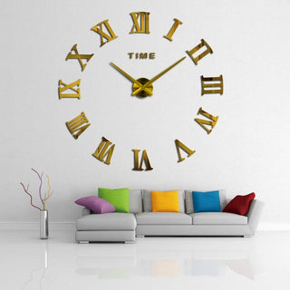 Wall Clock Promotion New Home Decor Large Roman Mirror 3D Wall Clock Mirror Surface Decorative Clock Large Wall Sticker Clock for Living Room Bedroom Office Home Decorations Fashion  Modern Quartz Clocks Living Room  Sticker Watch Stevvex