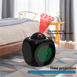 New Creative Attention Projection Digital Weather LCD Snooze Clock Projection Alarm Clock Wake Up Bedroom with Data and Temperature Display Talking Function LED Wall/Ceiling Projection Bell Alarm Display Backlight LED Projector Home Clock Timer Stevvex