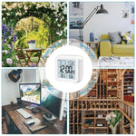 Digital Desktop LCD Snooze Calendar Alarm clock Digital Desktop Clock Electronic Digital Alarm Clocks for Bedroom Home Decor LCD Screen with Time/Calendar/Temperature Display White Bedroom Watch with Thermometer & Hygrometer for Home  Battery Operated Stevvex