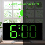 7 Inch LED Digital Desktop Alarm Clock Curved Dimmable Table Clock Table Alarm Clock 7 Inch Curved Dimmable LED Electronic Digital Desktop Clock for Kids Bedroom Large Number Table Clock Mirror Luxury For Kids Bedroom Home Decors Stevvex