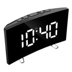 7 Inch LED Digital Desktop Alarm Clock Curved Dimmable Table Clock Table Alarm Clock 7 Inch Curved Dimmable LED Electronic Digital Desktop Clock for Kids Bedroom Large Number Table Clock Mirror Luxury For Kids Bedroom Home Decors Stevvex