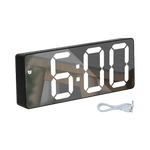 Digital Alarm Clock LED Digital Display Dual Alarm with USB Charger Port 0-100 Dimmer for Seniors Simple Bedside Big Number Alarm Clocks for Bedrooms LED Mirror Electronic Alarm Clocks Large LCD Display Digital Table Clock with Calendar Temperature Stevvex